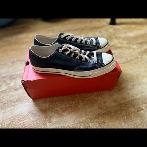 Premium Blue Leather Low Converse